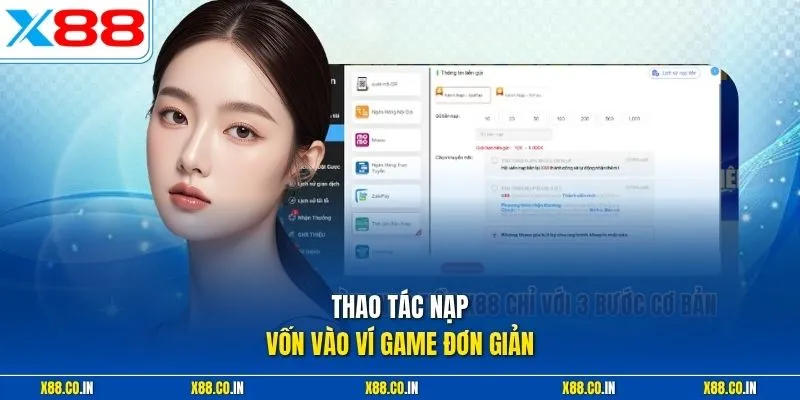 Thao tác nạp vốn vào ví game đơn giản